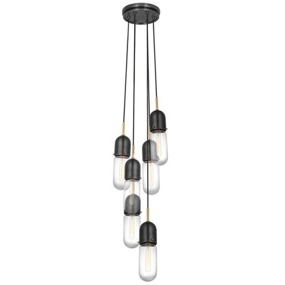 Visual Comfort Signature Junio 6-Light Pendant Bronze and Brass