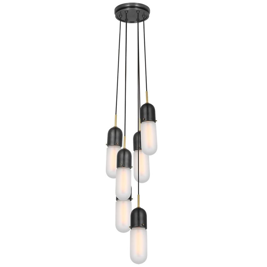 Visual Comfort Signature Junio 6-Light Pendant Bronze and Brass