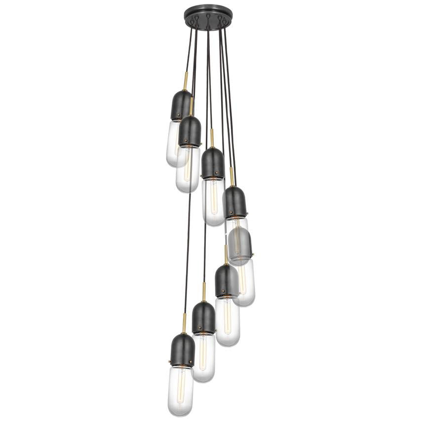 Visual Comfort Signature Junio 8-Light Pendant Bronze and Brass