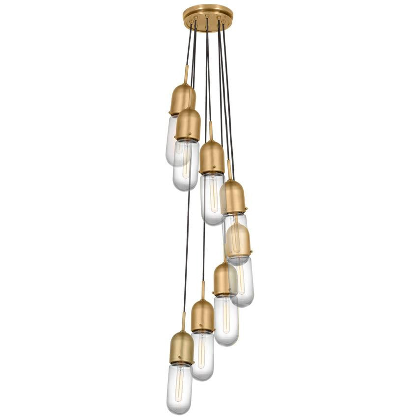 Visual Comfort Signature Junio 8-Light Pendant Hand-Rubbed Antique Brass