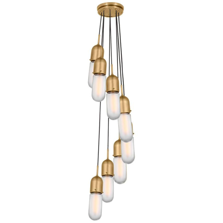 Visual Comfort Signature Junio 8-Light Pendant Hand-Rubbed Antique Brass