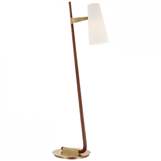 Visual Comfort Signature Katia Floor Lamp Mahogany and Hand-Rubbed Antique Brass