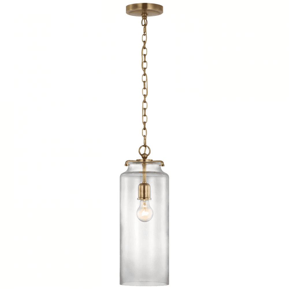 Visual Comfort Signature Katie Large Cylinder Pendant Hand-Rubbed Antique Brass