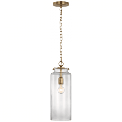 Visual Comfort Signature Katie Large Cylinder Pendant Hand-Rubbed Antique Brass