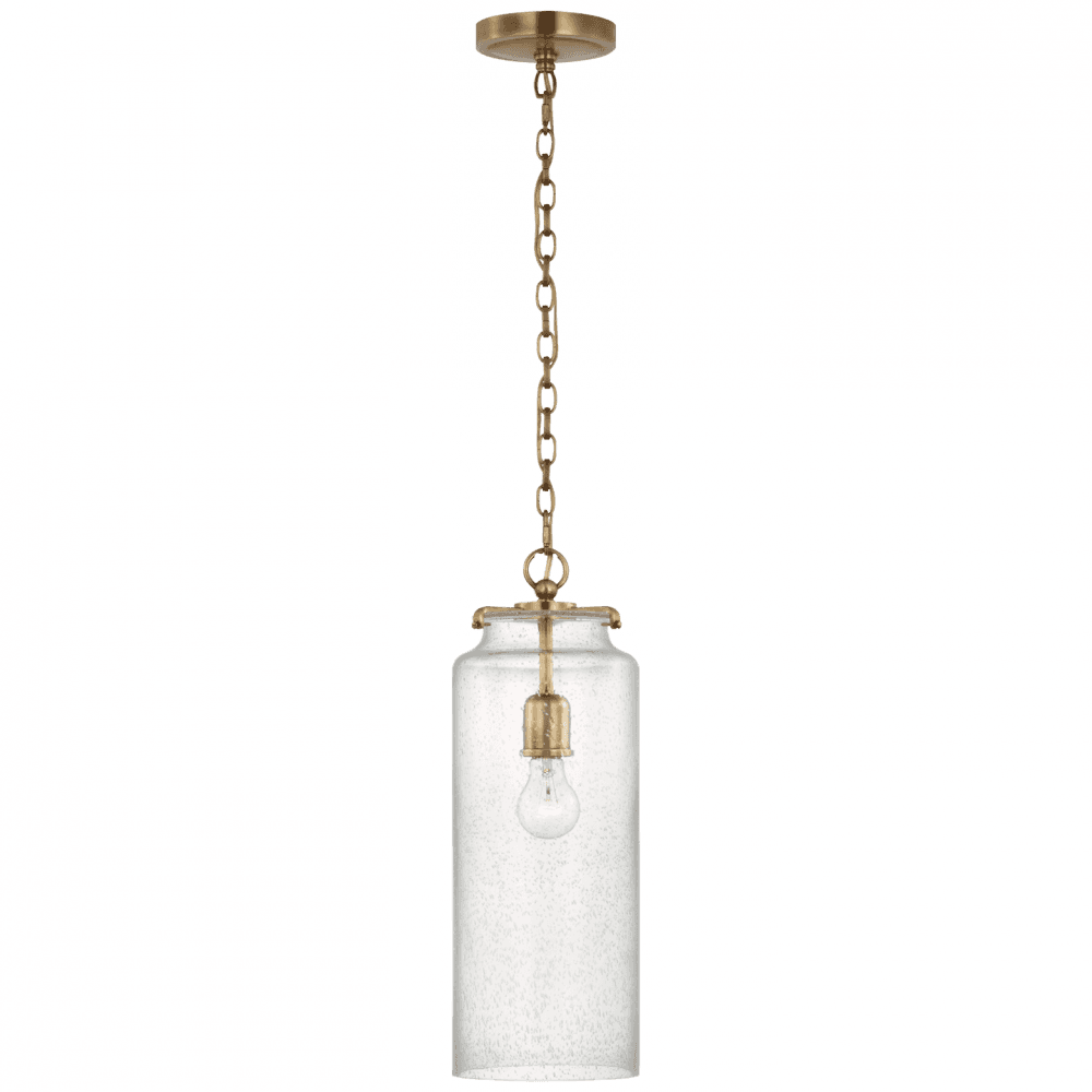 Visual Comfort Signature Katie Large Cylinder Pendant Hand-Rubbed Antique Brass