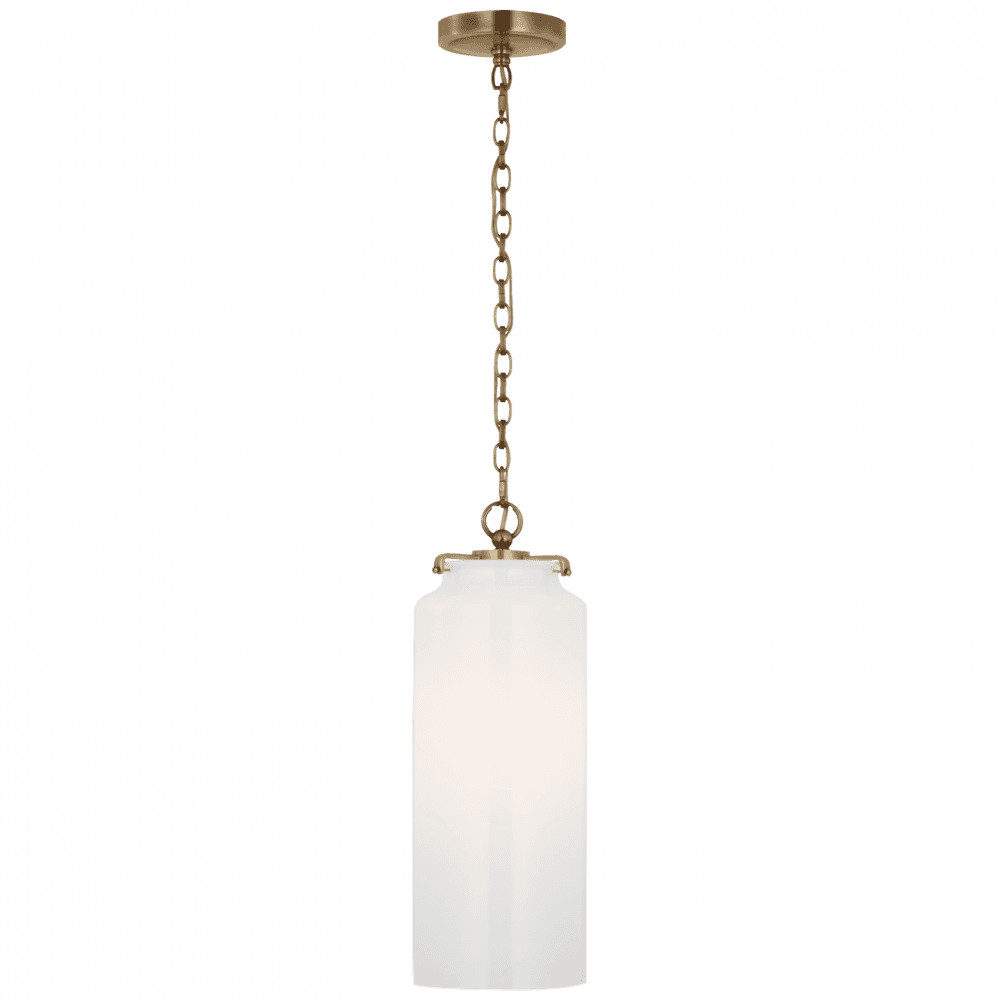 Visual Comfort Signature Katie Large Cylinder Pendant Hand-Rubbed Antique Brass
