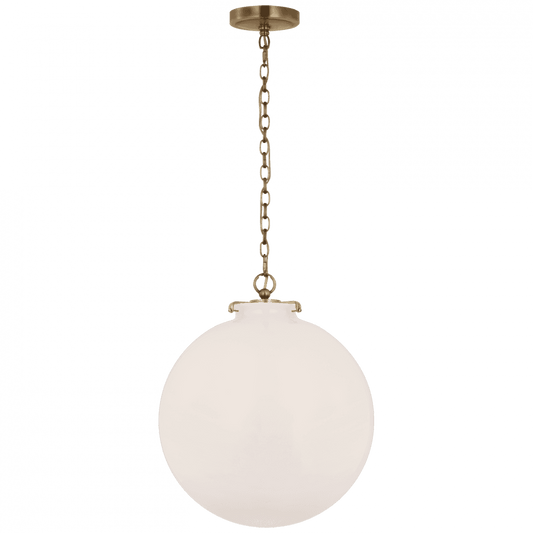 Visual Comfort Signature Katie Large Globe Pendant Hand-Rubbed Antique Brass