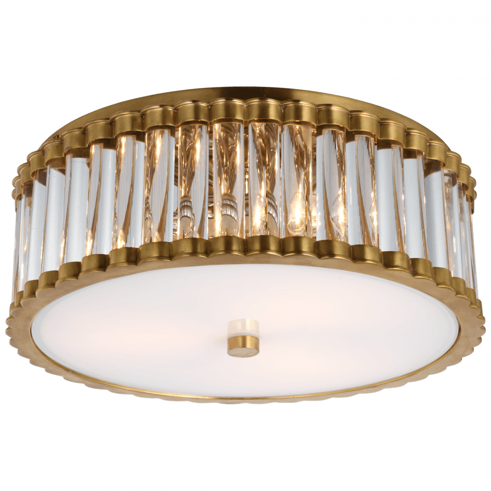 Visual Comfort Signature Kean Flush Mount Hand-Rubbed Antique Brass
