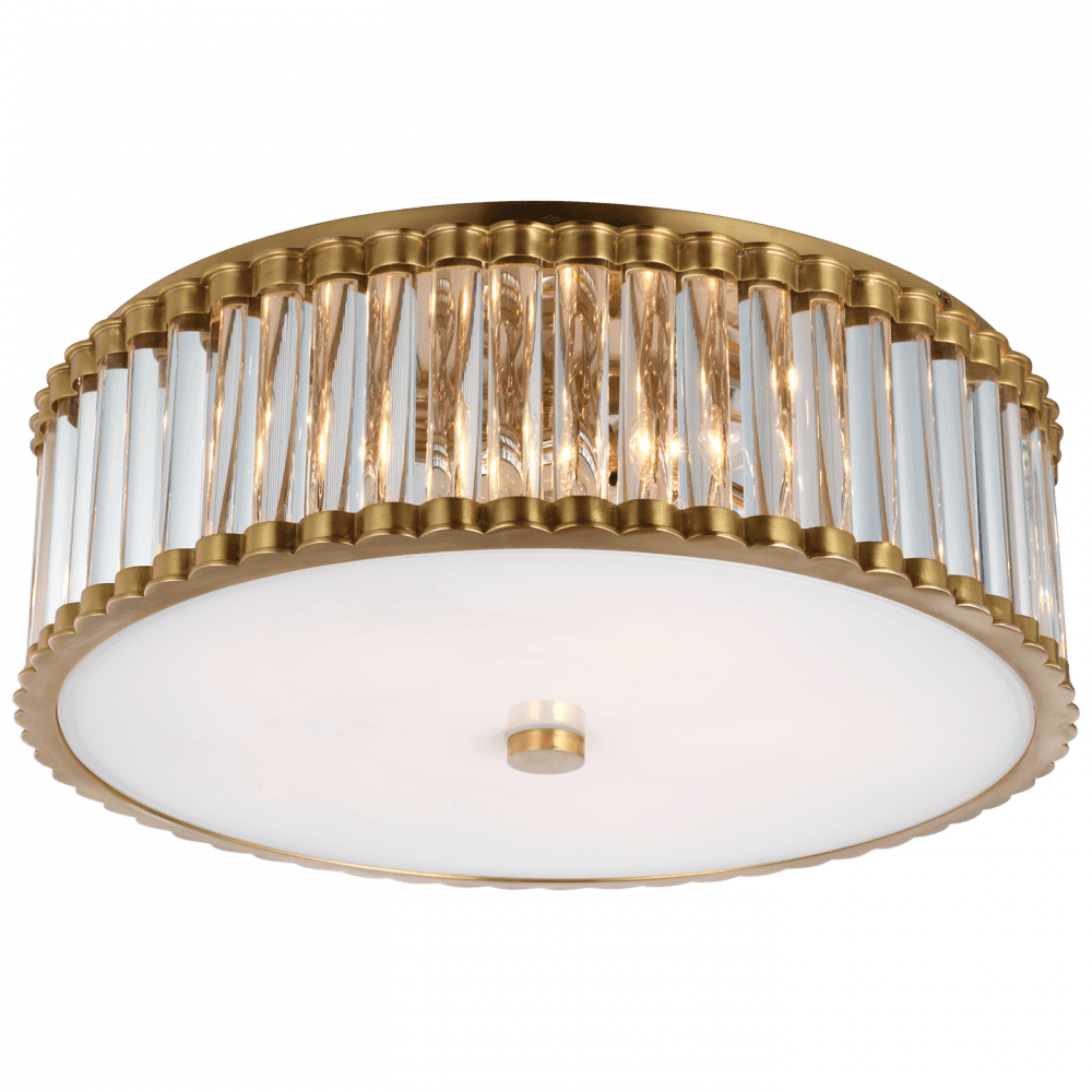 Visual Comfort Signature Kean Flush Mount Hand-Rubbed Antique Brass