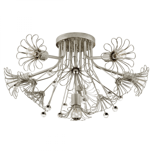 Visual Comfort Signature Keaton Bouquet Flush Mount Burnished Silver Leaf