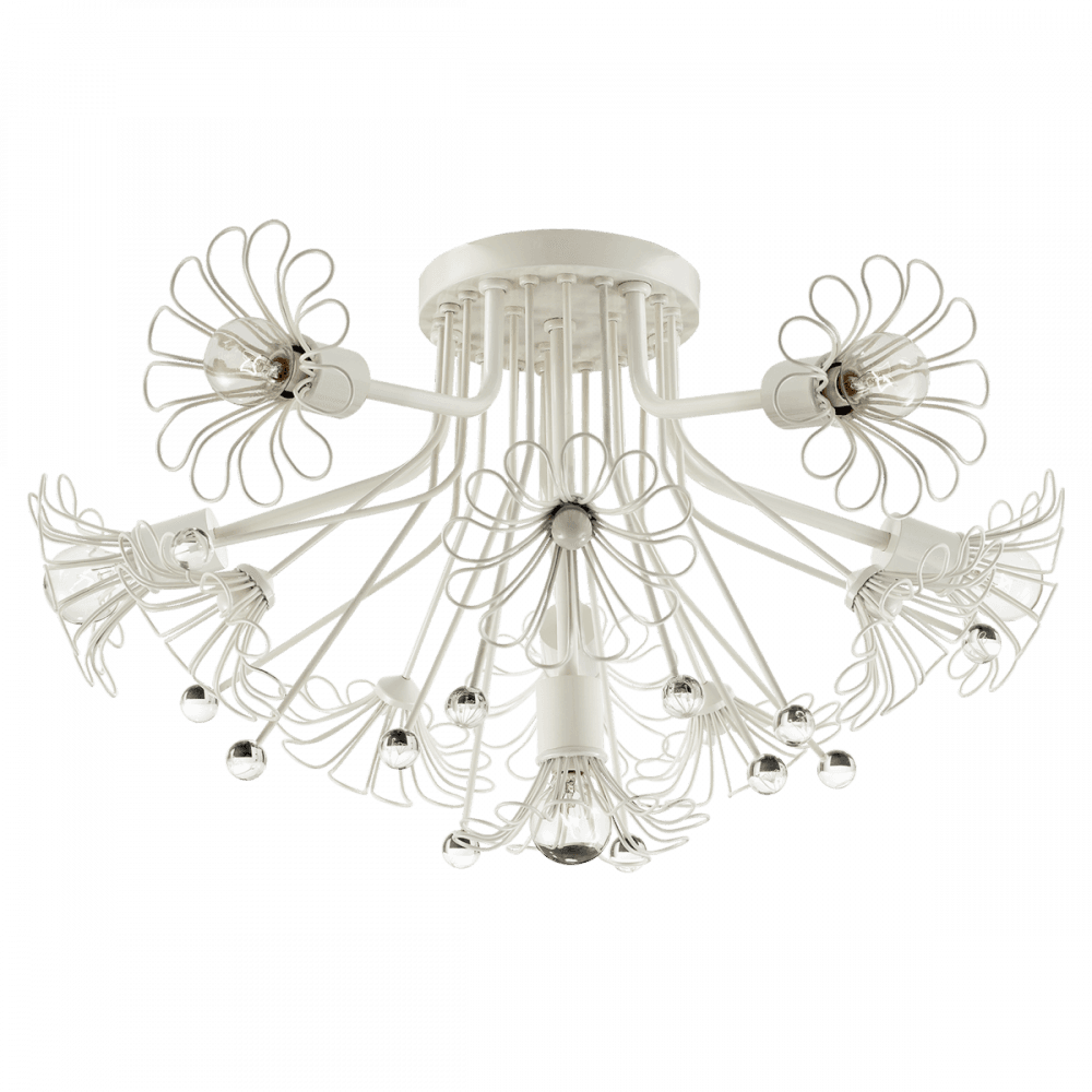 Visual Comfort & Co. Signature Collection Keaton Bouquet Flush Mount, 6-Light, Light Cream, 22.75"W (KS 4311LC 2V6PZ)