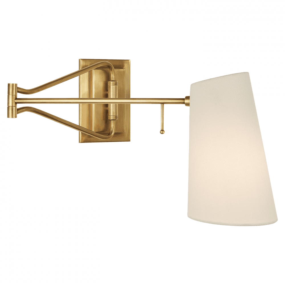 Visual Comfort Signature Keil Swing Arm Wall Sconce Hand-Rubbed Antique Brass