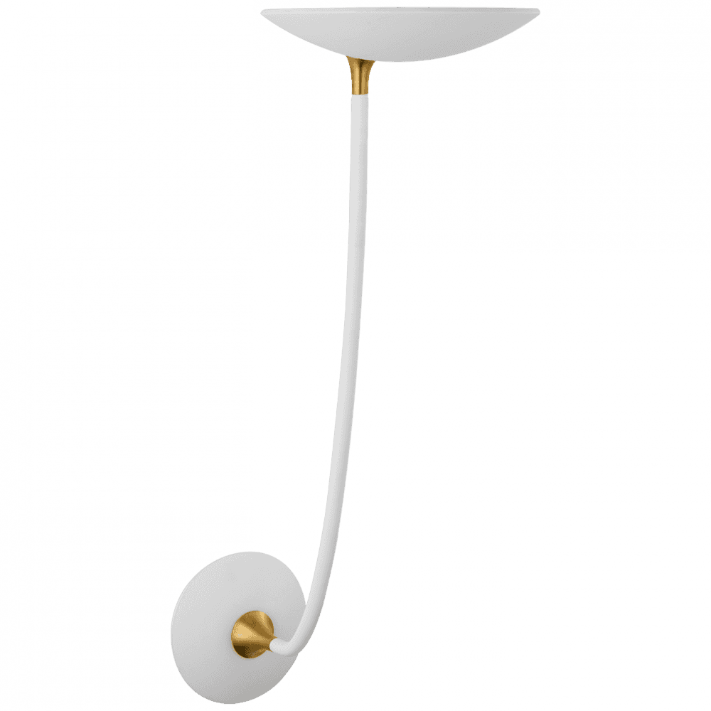 Visual Comfort Signature Keira Large Sconce Matte White and Hand-Rubbed Antique Brass