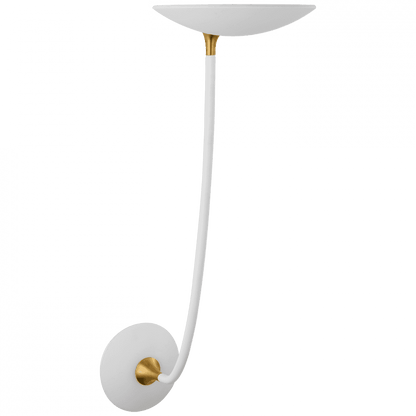 Visual Comfort Signature Keira Large Sconce Matte White and Hand-Rubbed Antique Brass