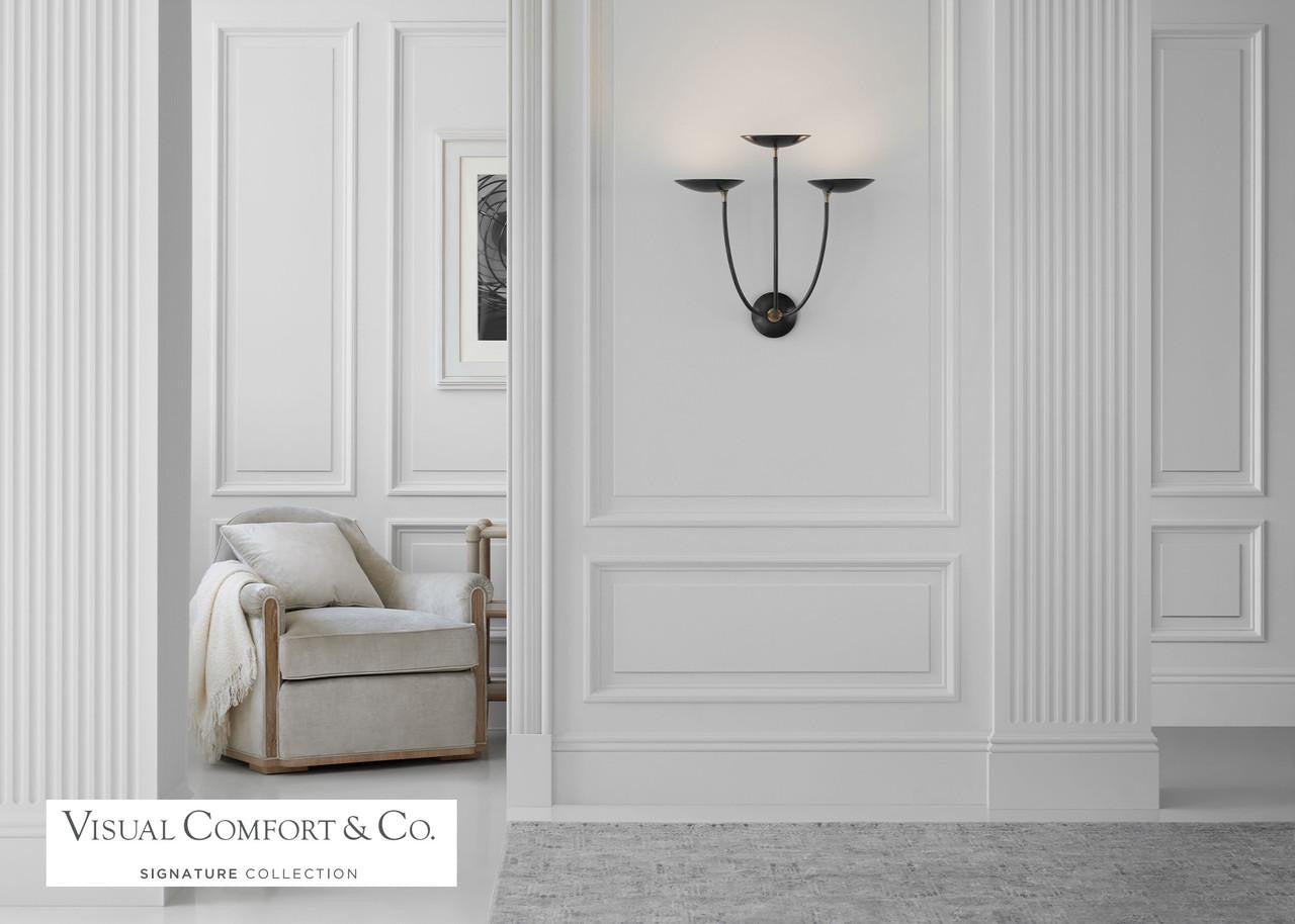 Visual Comfort & Co. Signature Collection Keira Large Triple Sconce - Hand-Rubbed Antique Brass and Bronze