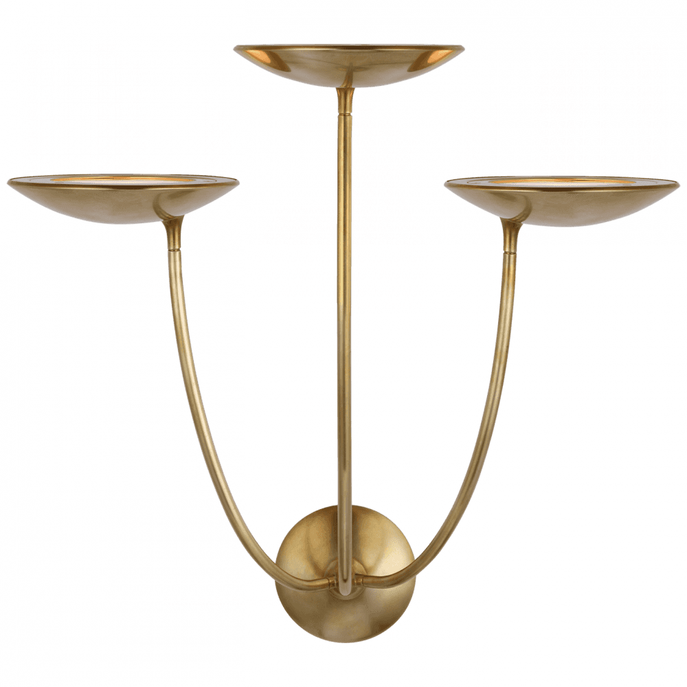 Visual Comfort & Co. Signature Collection Keira Large Triple Sconce - Hand-Rubbed Antique Brass