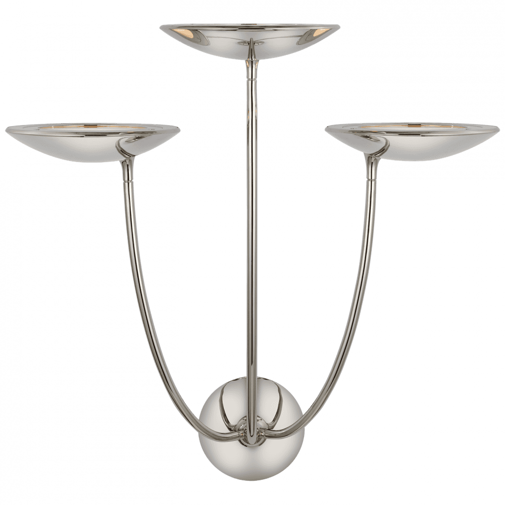 Visual Comfort Signature Keira Large Triple Sconce Polished Nickel