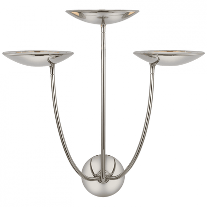Visual Comfort Signature Keira Large Triple Sconce Polished Nickel