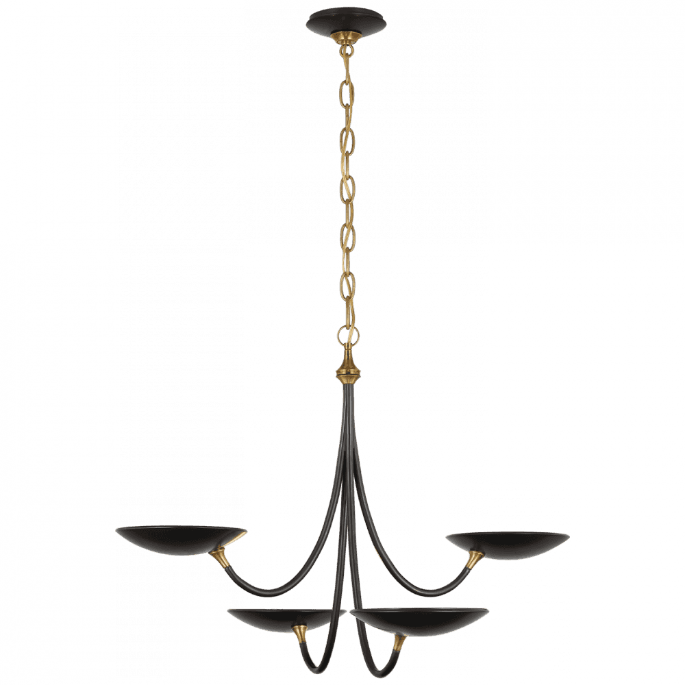 Visual Comfort Signature Keira Medium Chandelier Bronze and Hand-Rubbed Antique Brass