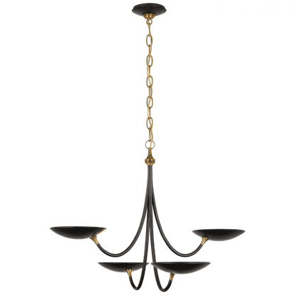 Visual Comfort Signature Keira Medium Chandelier Bronze and Hand-Rubbed Antique Brass