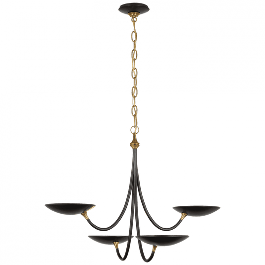 Visual Comfort Signature Keira Medium Chandelier Bronze and Hand-Rubbed Antique Brass