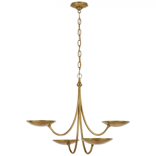Visual Comfort Signature Keira Medium Chandelier Hand-Rubbed Antique Brass