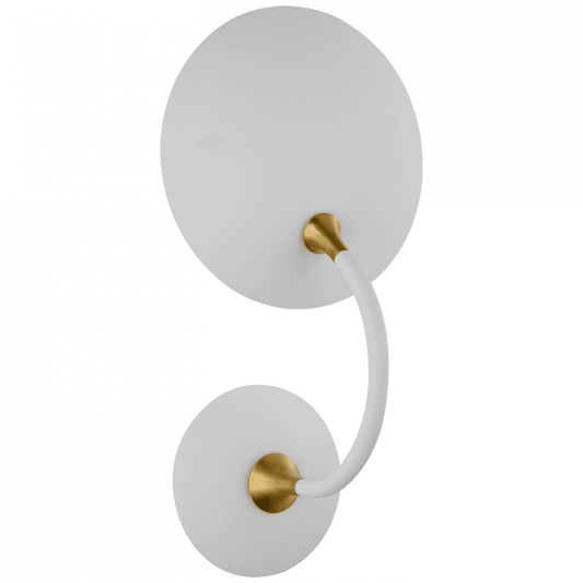 Visual Comfort Signature Keira Medium Wall Sconce Matte White and Hand-Rubbed Antique Brass