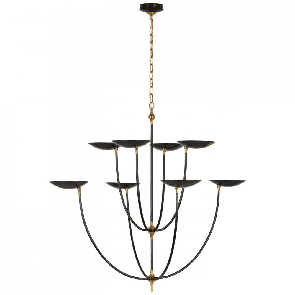 Visual Comfort Signature Keira XL Chandelier Bronze and Hand-Rubbed Antique Brass