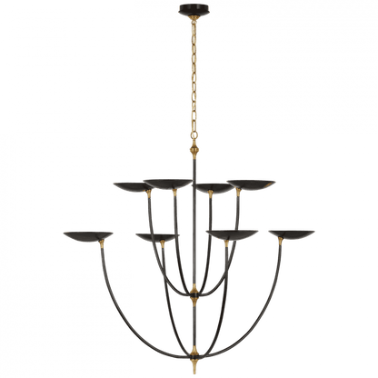 Visual Comfort Signature Keira XL Chandelier Bronze and Hand-Rubbed Antique Brass