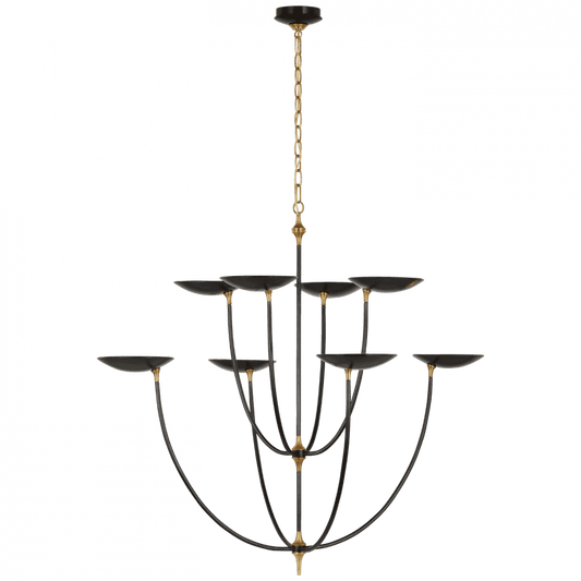 Visual Comfort Signature Keira XL Chandelier Bronze and Hand-Rubbed Antique Brass