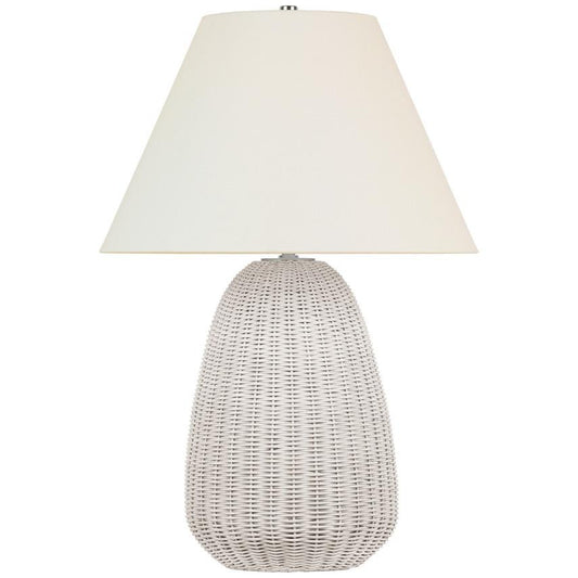 Visual Comfort Signature Kokomo 30 Chalk Wicker and Polished Nickel