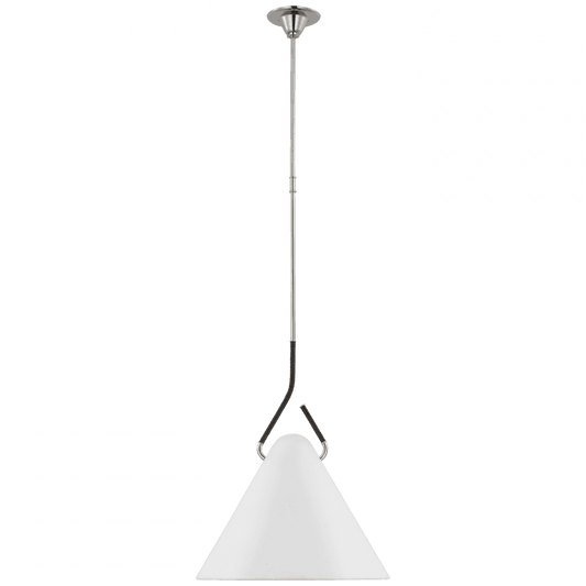 Visual Comfort Signature Laken 19 Polished Nickel and Black Rattan
