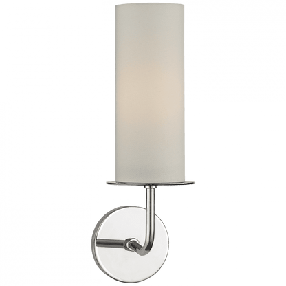 Visual Comfort & Co. Signature Collection Larabee Wall Sconce, 1-Light, Polished Nickel, Cream Linen Shade, 16"H (KS 2035PN-L 2V2TR)