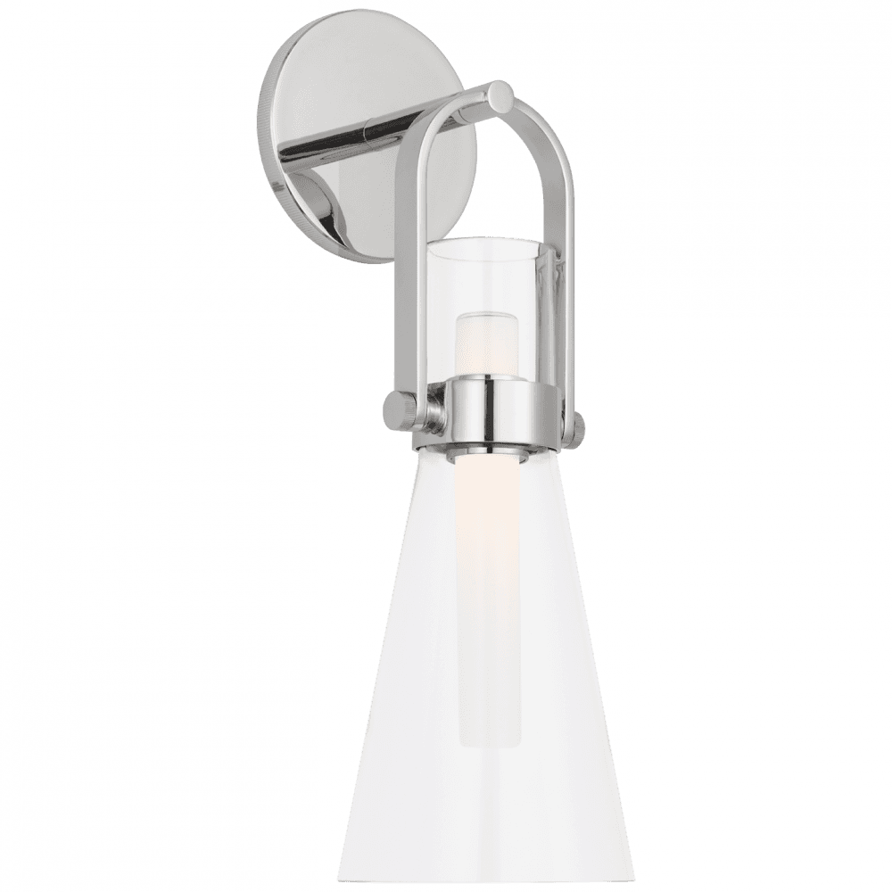 Visual Comfort Signature Larkin Medium Conical Bracketed Sconce Polished Nickel