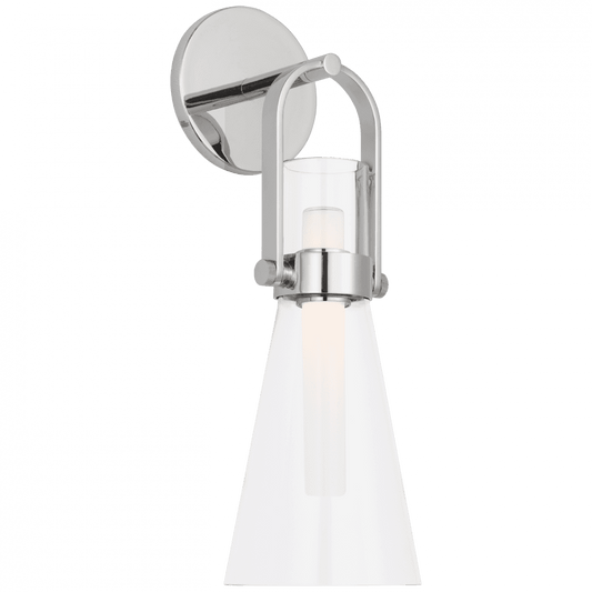 Visual Comfort Signature Larkin Medium Conical Bracketed Sconce Polished Nickel