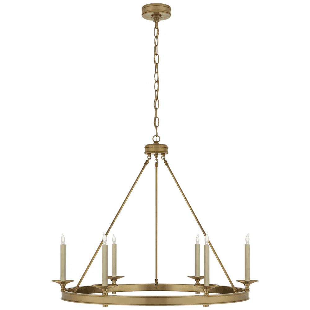 Visual Comfort Signature Launceton Chandelier Antique-Burnished Brass
