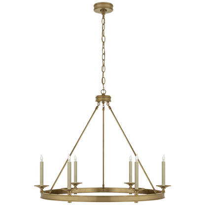 Visual Comfort Signature Launceton Chandelier Antique-Burnished Brass