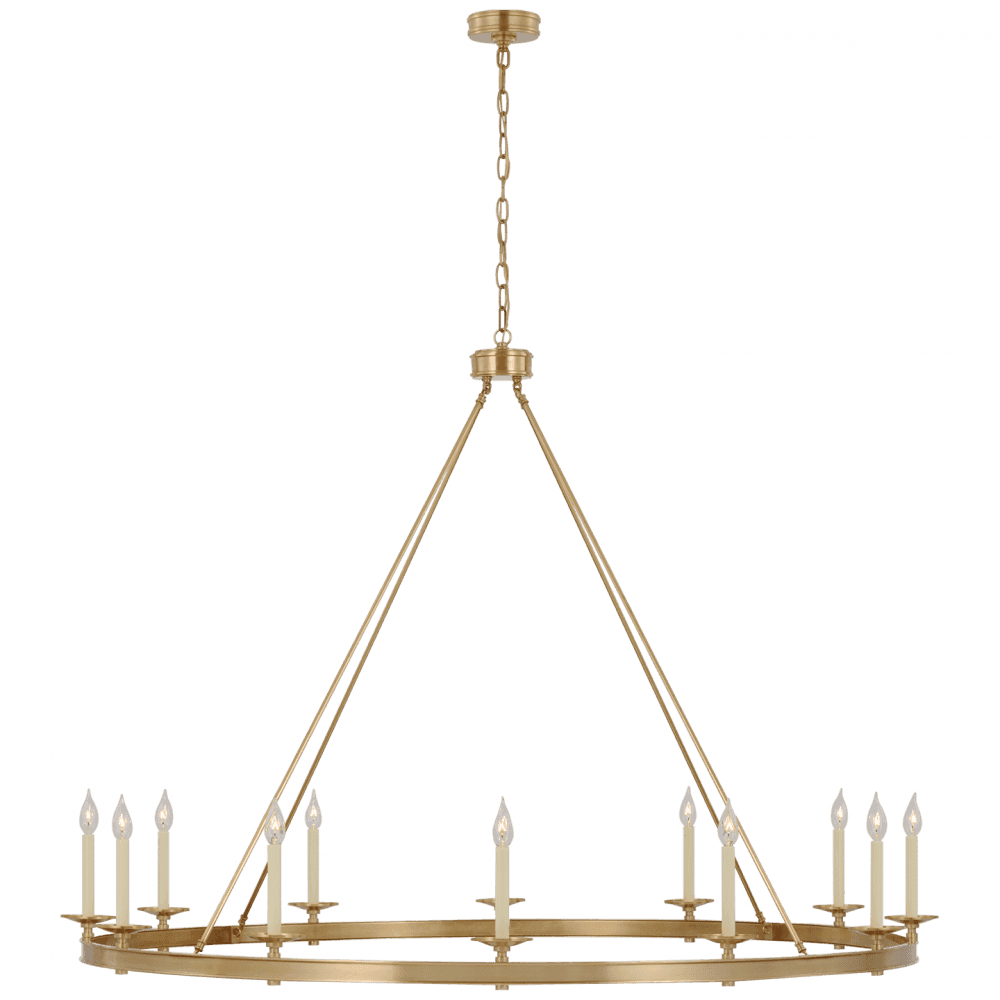 Visual Comfort Signature Launceton Oversized Ring Chandelier Antique-Burnished Brass