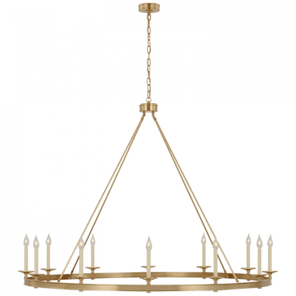 Visual Comfort Signature Launceton Oversized Ring Chandelier Antique-Burnished Brass