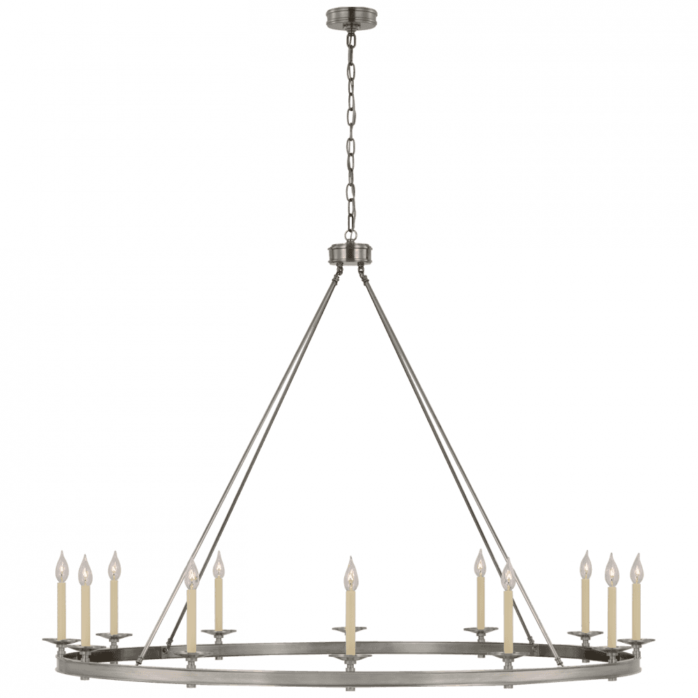 Visual Comfort Signature Launceton Oversized Ring Chandelier Antique Nickel
