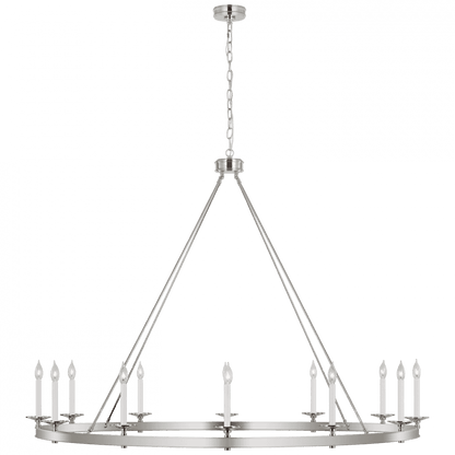 Visual Comfort Signature Launceton Oversized Ring Chandelier Polished Nickel