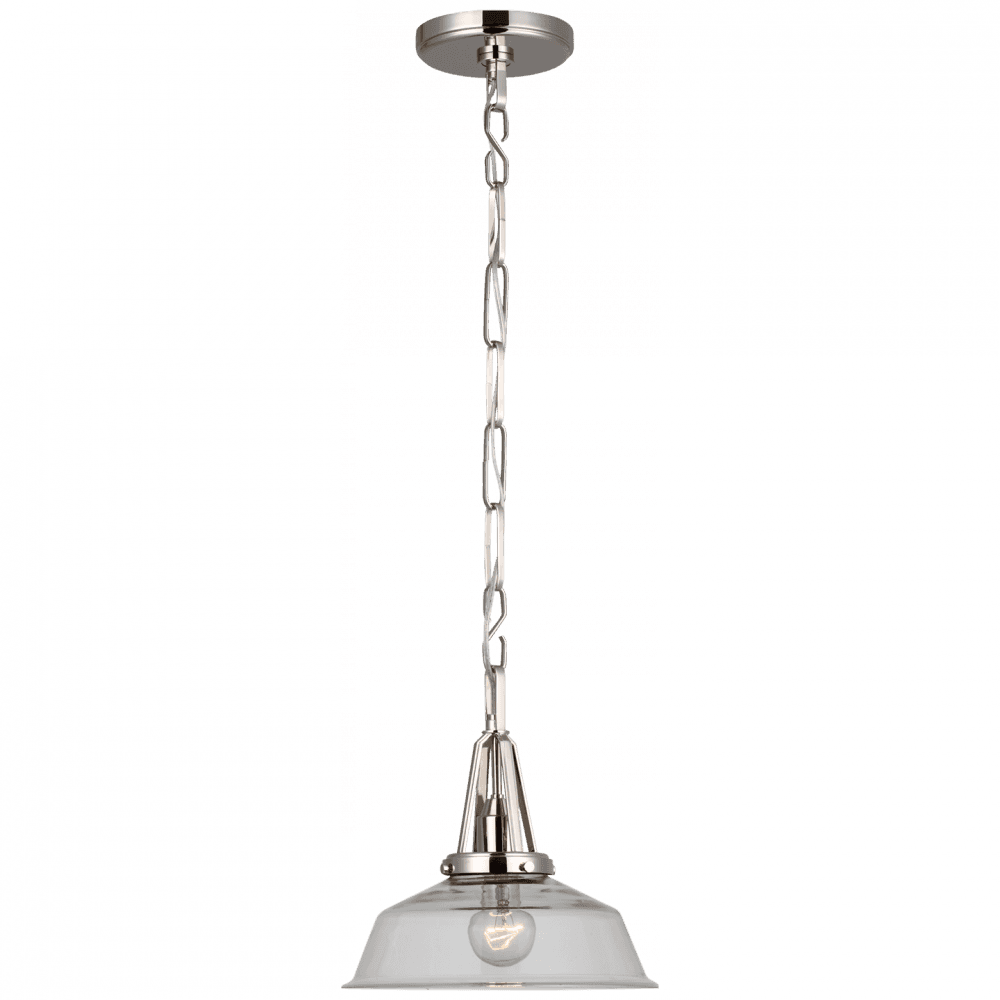 Visual Comfort & Co. Signature Collection Layton Pendant, 1-Light, Polished Nickel, 9.5"H (CHC 5460PN-CG CU4AK)