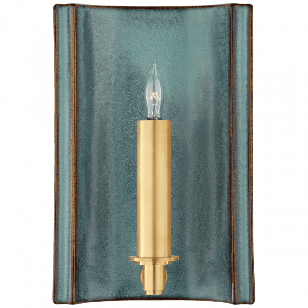 Visual Comfort Signature Leeds Small Rectangle Wall Sconce Oslo Blue