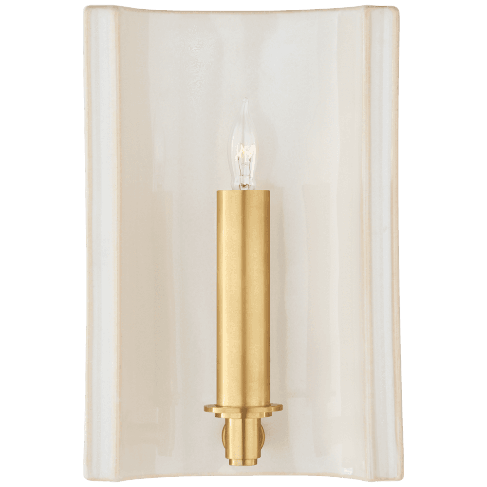 Visual Comfort Signature Leeds Small Rectangle Wall Sconce Ivory