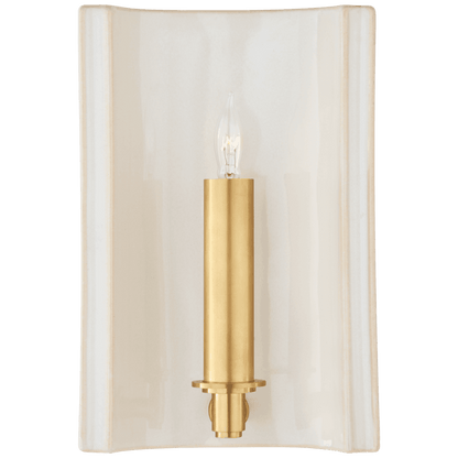 Visual Comfort Signature Leeds Small Rectangle Wall Sconce Ivory