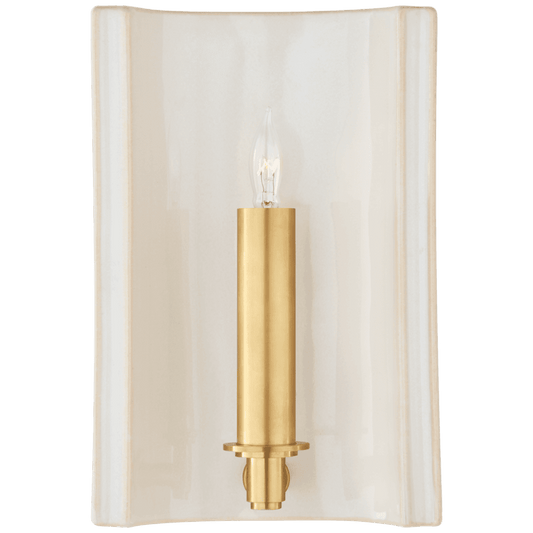 Visual Comfort Signature Leeds Small Rectangle Wall Sconce Ivory