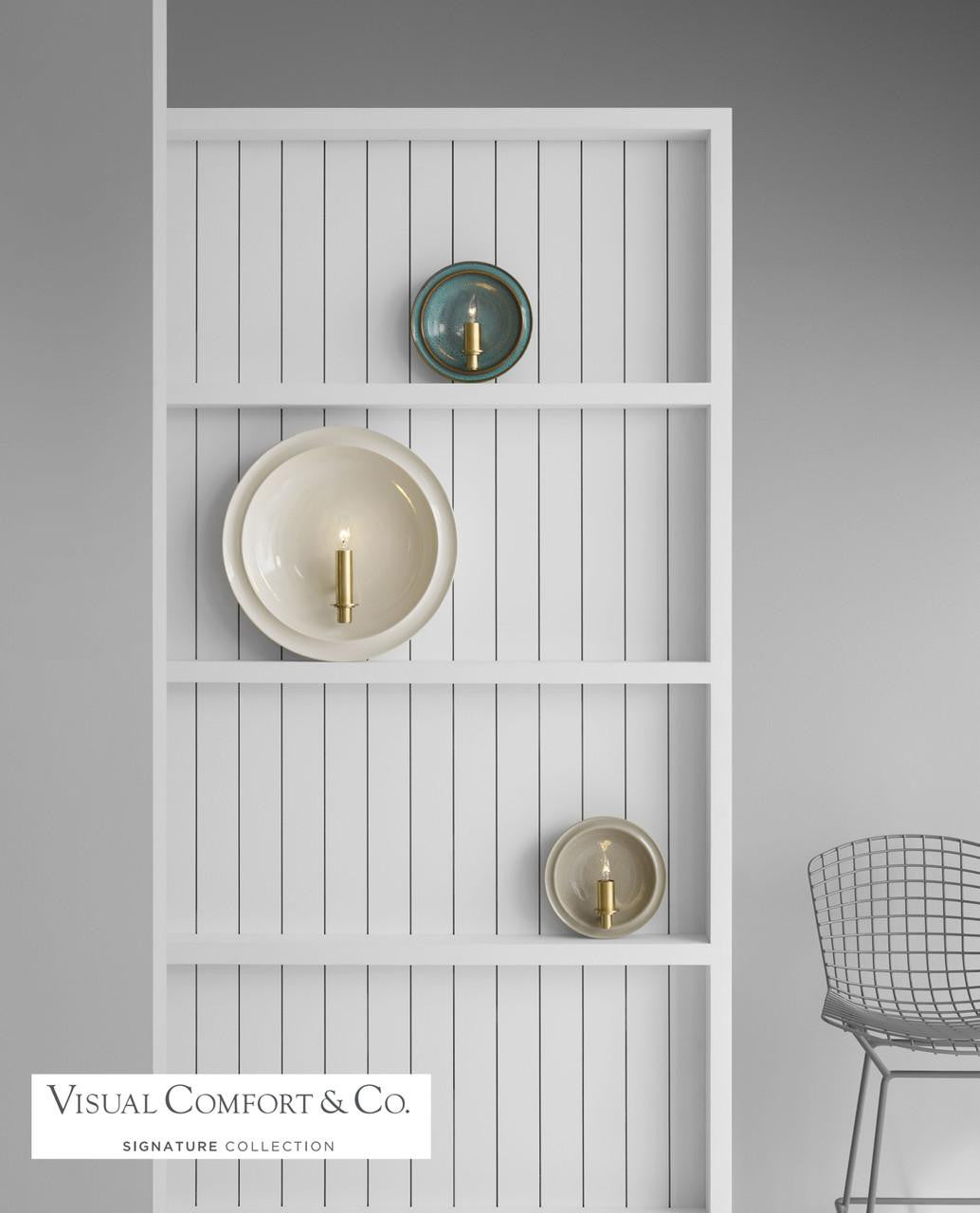 Visual Comfort & Co. Signature Collection Leeds Wall Sconce, 1-Light, Round, Shellish Gray, 8.25"H (CS 2605SHG CM103)