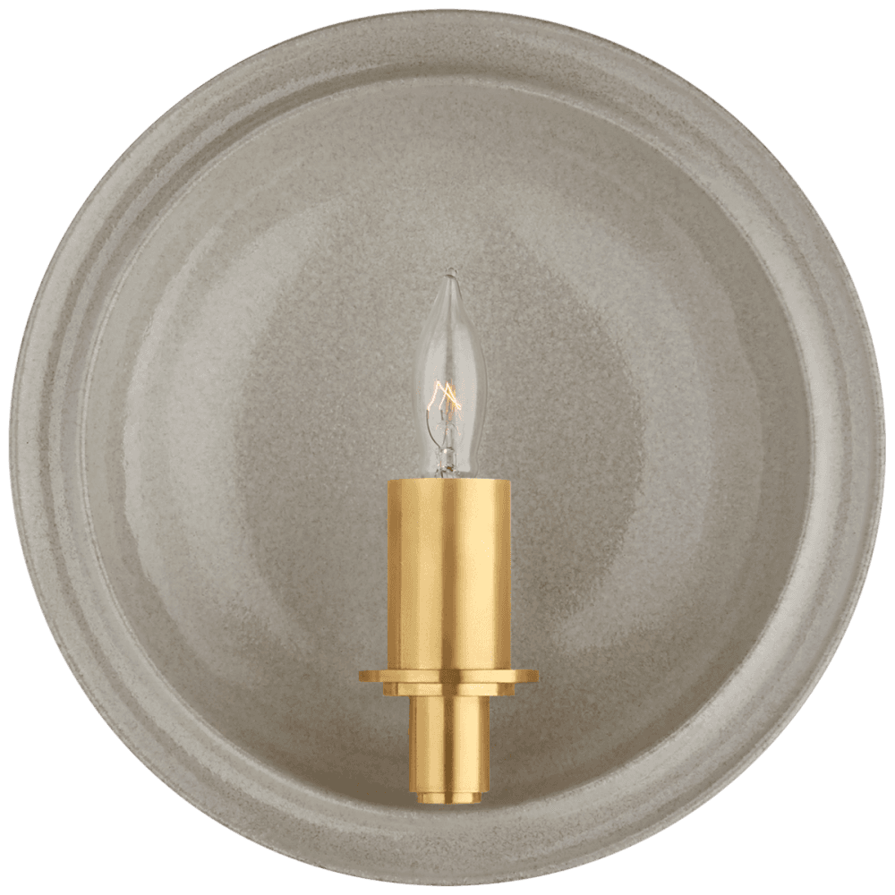 Visual Comfort & Co. Signature Collection Leeds Wall Sconce, 1-Light, Round, Shellish Gray, 8.25"H (CS 2605SHG CM103)
