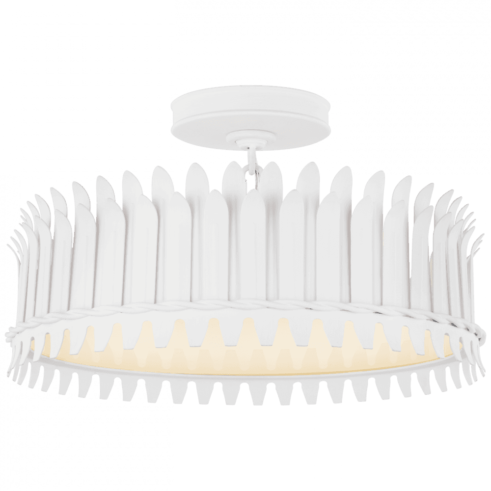 Visual Comfort Signature Leslie Semi-Flush Mount Burnished Silver Leaf