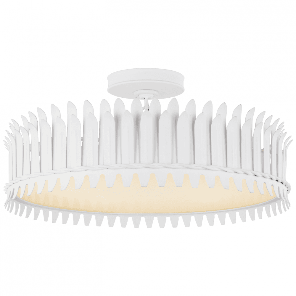 Visual Comfort Signature Leslie Semi-Flush Mount Burnished Silver Leaf